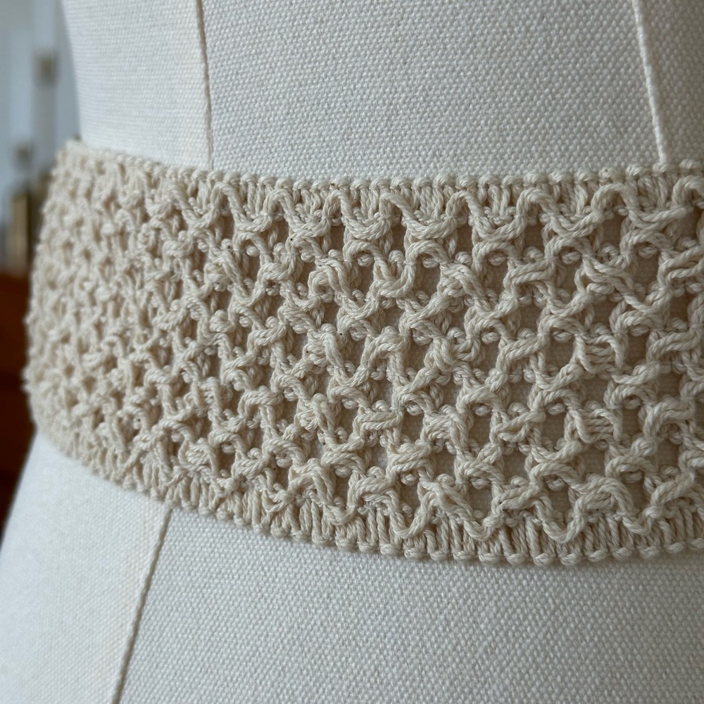 Lp brue Women’s Boho Femenine Romantic Ivory Braided/Knit Stretch Belt. М - Picture 5 of 10